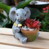 Милый цветочный горшок в виде слона Ручная работа из смолы Декоративный горшок для суккулентов для дома Комнаты Сада Балкона Офиса