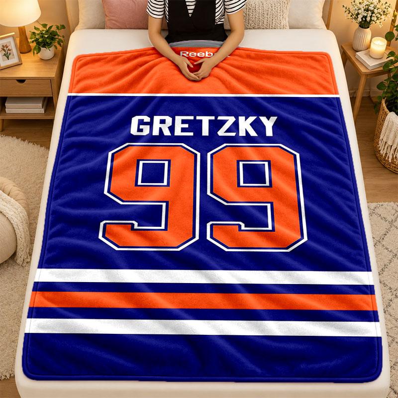 Flannel BlanketWayne Gretzky Warm Soft Throw Blanket for Indoor Sofa Bed Living Room Use