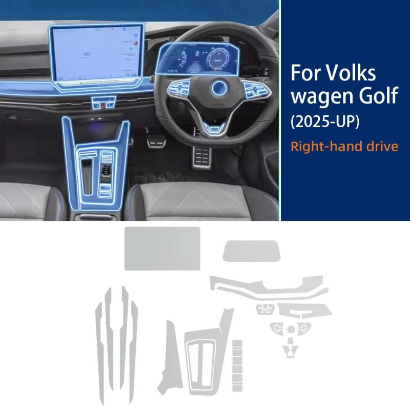 For Volkswagen VW Golf 2025 Car Interior Center Console Transparent TPU Protective Film Anti-scratch Sticker