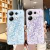 Чехол-бабочка с цветком для iPhone Samsung A55 M34 S24 Xiaomi Redmi 13 Pro 14C Huawei Honor, противоударный бампер для телефона TPU, устойчивый к царапинам, прозрачная задняя крышка
