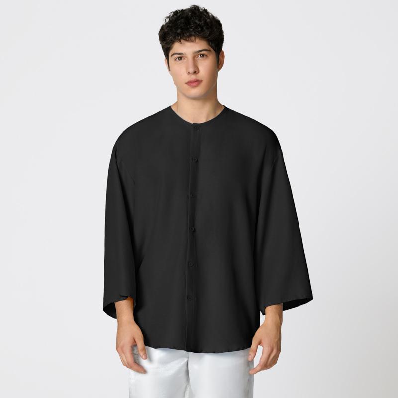 INCERUN S-XXXXXL Мужские повседневные свободные туники с рукавом 3/4 однотонные длинные топы рубашки