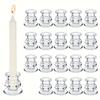 20pcs Glass Candle Holder, Clear Taper Candle Stand Wedding Glass Candle Holder, Wedding Decoration, Christmas Halloween Decoration
