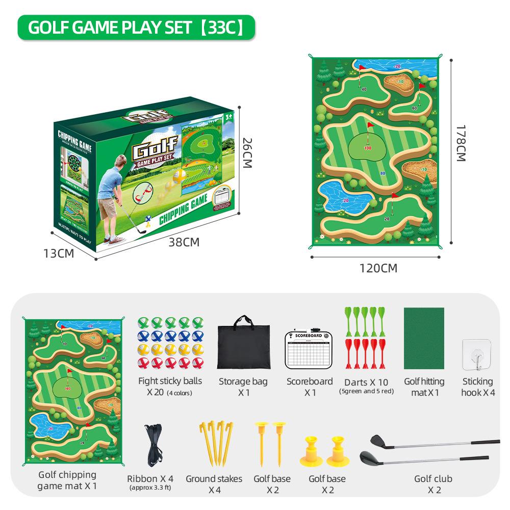 Golf Sticky Ball Dart Game Mat Set - Kids Outdoor Sports Toy, Portable Folding Sticky Target, Parent-Child Interactive Play for Backyard