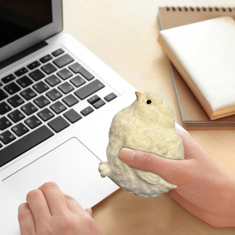 Cute Squeeze Chicken Toy Handmade Plush Simulation Yellow Chicken Squeezing Pinching Soft Toys Relief Pressure Gift