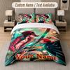 One Piece 3Pcs Bedding Set, Personalized Custom Name Text, 1 Duvet Cover & 2 Pillowcases For Bedroom
