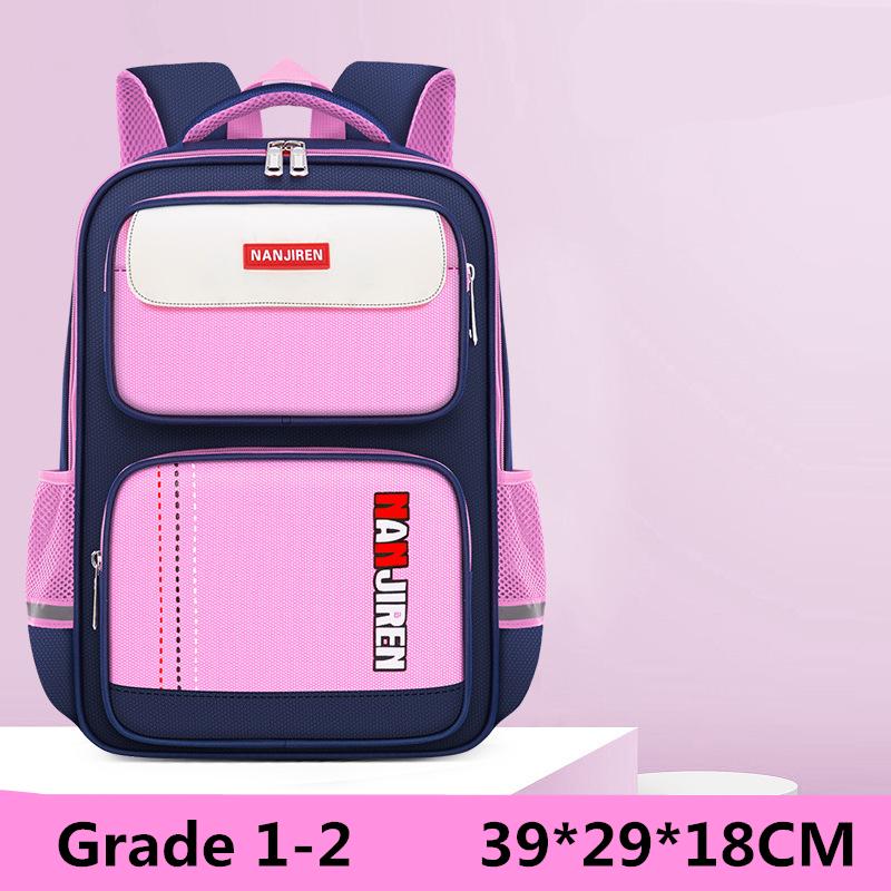 British Style New Childrens Students Schoolbag Ridge Protection Load Relief Lightweight Large Capacity Waterproof School Backpack