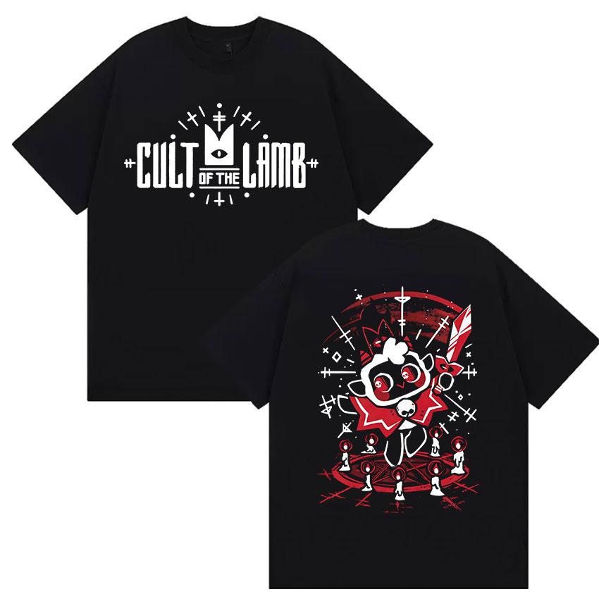 Hot Game Cult of The Lamb Retro Graphic T Shirt Unisex Women Game Gift Humor Short Sleeve Tshirts Casual 100 Cotton Tops Tshirt