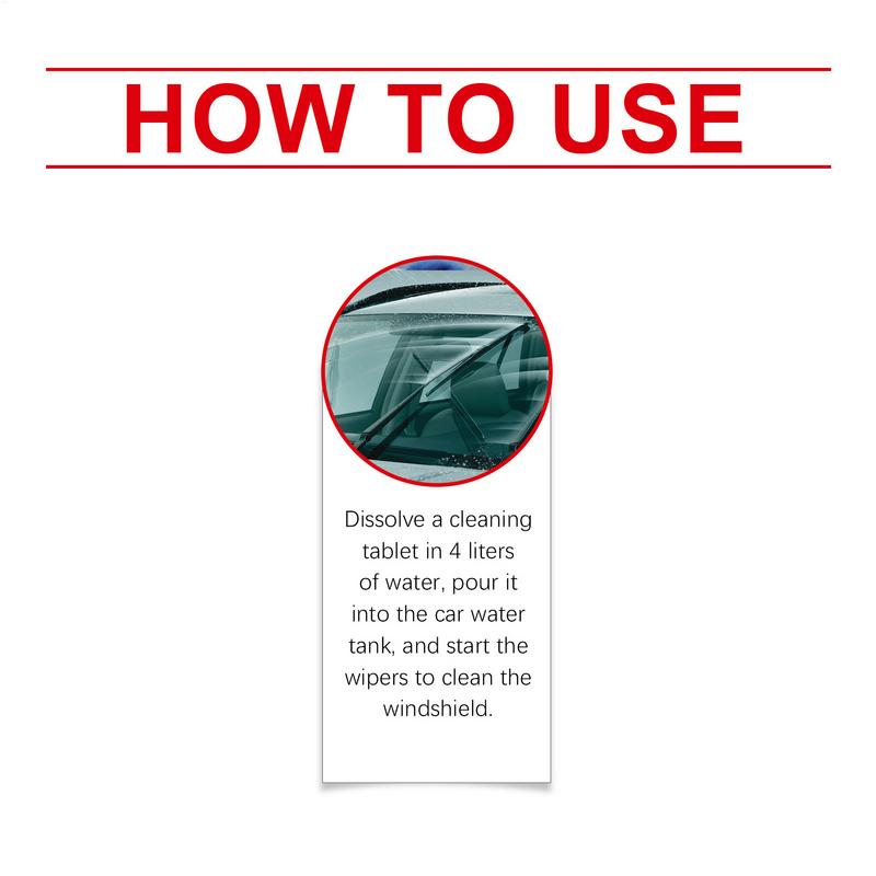 Cleaning Tablets For Glass Washer Tablets Glass Windshield Fluid Tablet Wiper Fluid Solid Car Cleaner Effervescent Tablet For