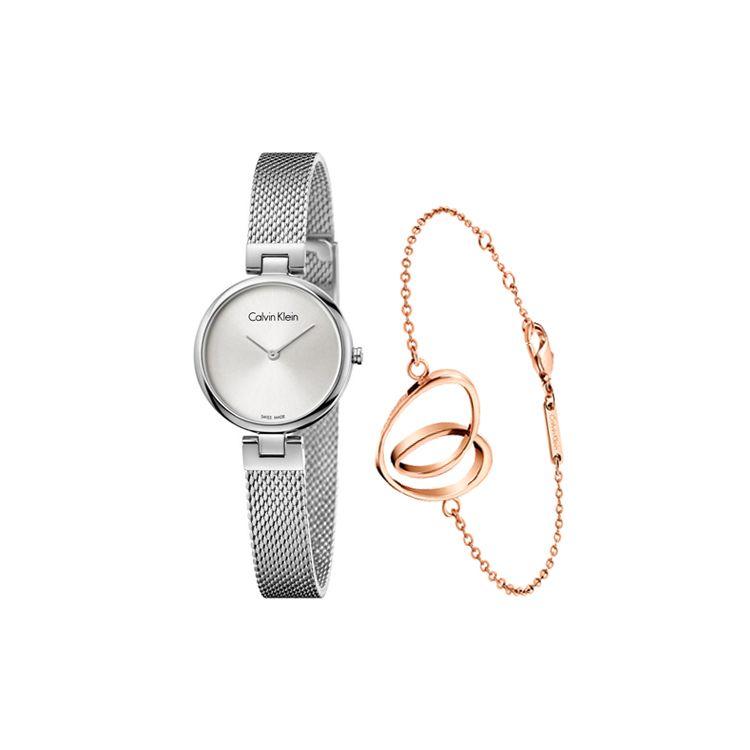 Calvin Klein Часы Calvin Klein Quartz Pure Series Кварцевый механизм Стальной ремешок Белый циферблат Женские часы K8G23126