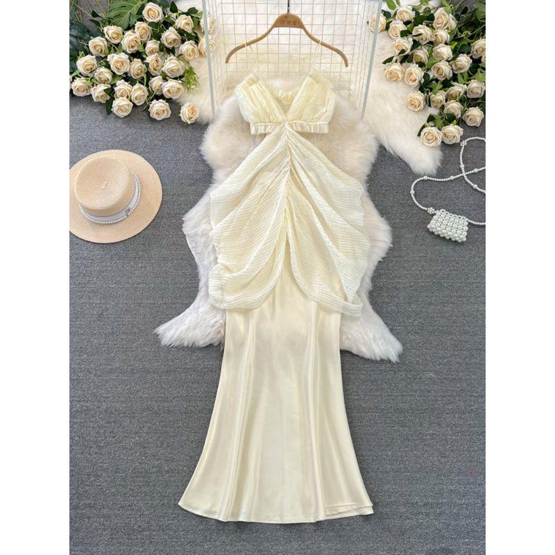 Hollow-out Midriff Sling Dress Seaside Holiday Fishtail