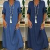Women's Denim Dress, Foreign Trade Solid Color Plus Size Dress