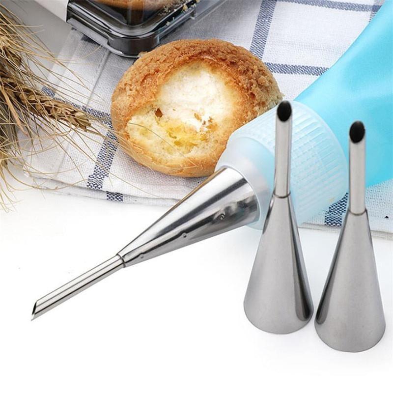 Насадка для слоеного теста Кондитерские изделия из нержавеющей стали Инструмент для инъекций тортов и кексов Набор трубок для обледенения Шприц Трубки для наполнения кондитерских изделий