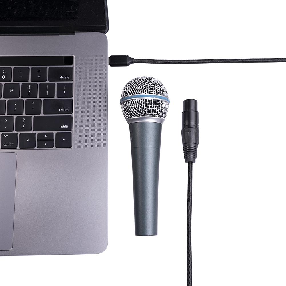 Microphone Audio Cable Type-c Male to XLR 3 Pin Female Microphone Audio Cable Plug and Play Mic Accessories