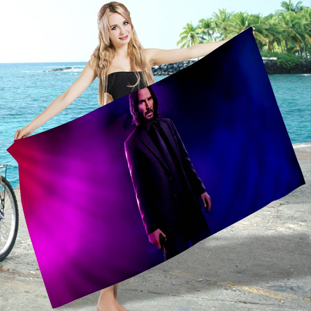 Classic J-john Movie W-wick Big Microfiber Beach Towels Quick Dry Towel Sand Beach Towels Pool Towel for Travel Swim Pool Yoga