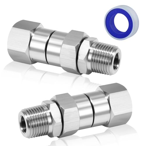 /3pcs /Stainless /Steel 360 Degree Swivel Fitting Free High Pressure Washer Connector Up To 4000 PSI For Car Cleaning Tool