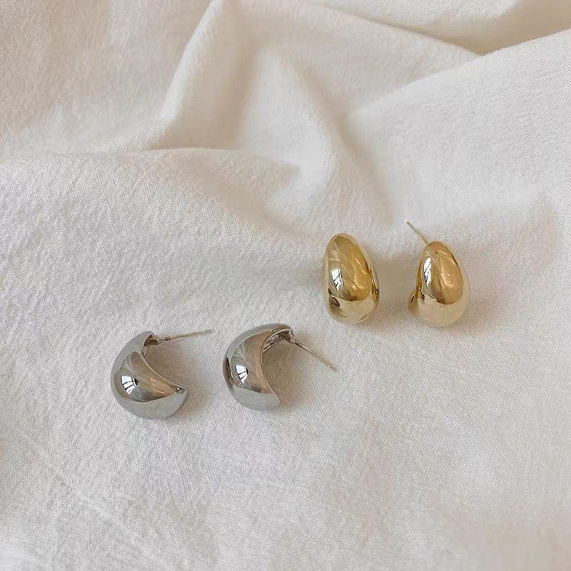 1 пара простых серег из сплава золотого цвета в корейском стиле для девочек, ювелирные изделия