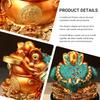 Aris & Juno 13.39'' Feng Shui Money Frog Statue, 360° Rotating Wealth Lucky Toad Figurine with Coin & Ingot Decor, Chinese Lucky Charm for Home