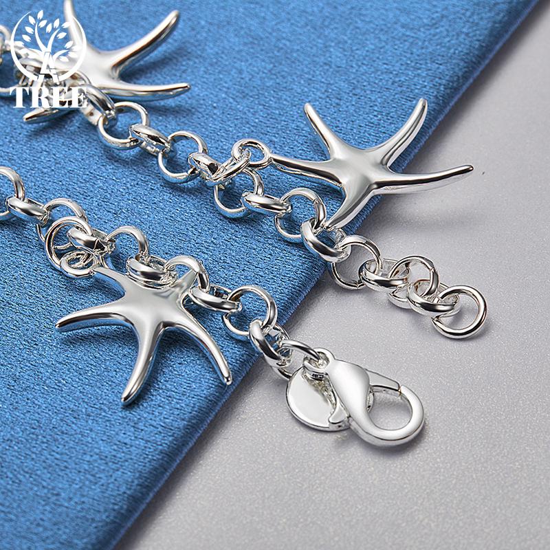 Ювелирные изделия из стерлингового серебра 925 пробы с подвеской в ​​виде пяти морских звезд