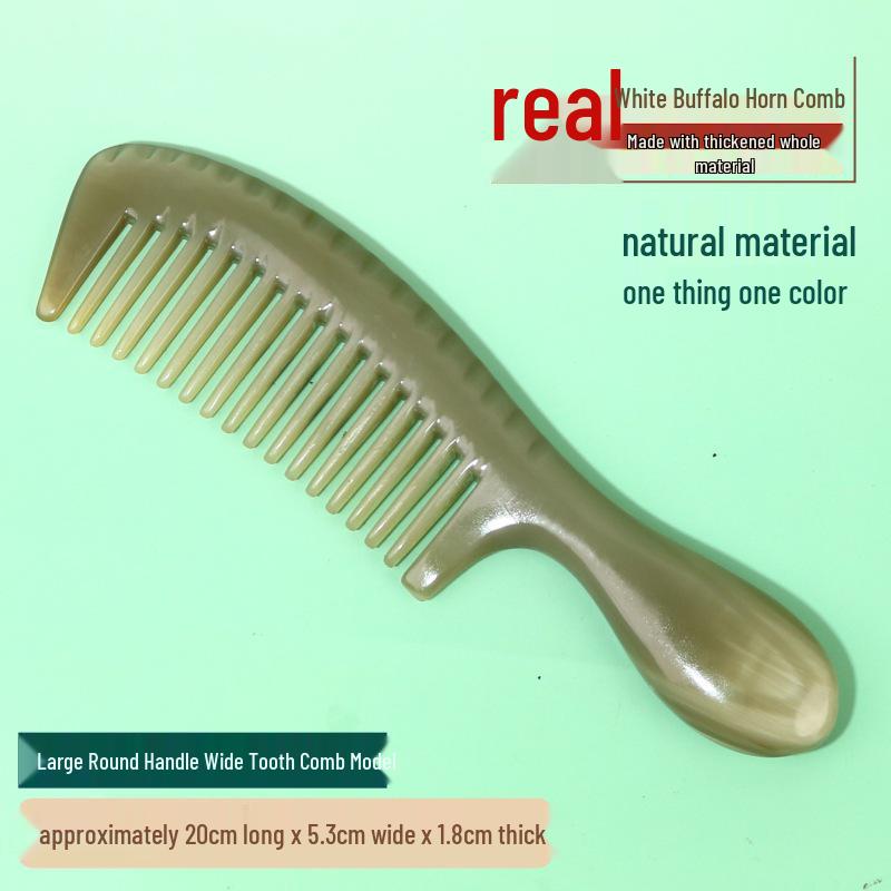 Утолщенная Премиальная Резная Белая Буйволиная Роговая Расческа - Доступны Различные Стилі