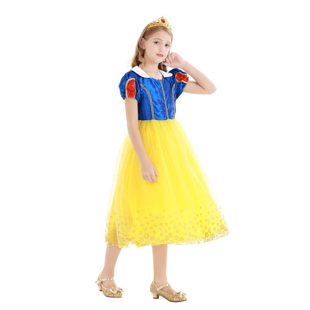 Rochie Fete Snow White Dress with Cape and Bow, Accessories, Yellow, 3-4 Years