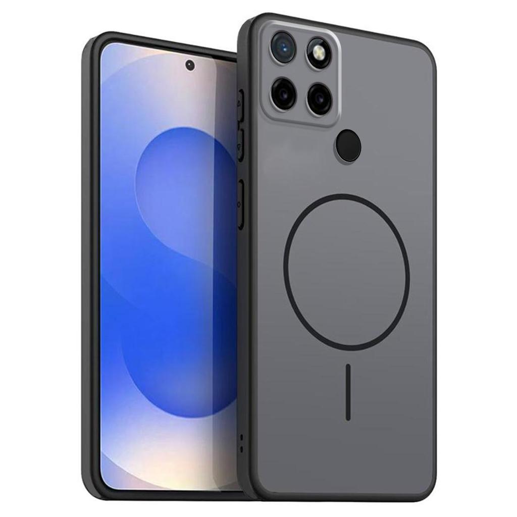 Однотонный матовый чехол из ТПУ для realme C25Y, C21Y с декоративным принтом кольца в стиле MagSafe