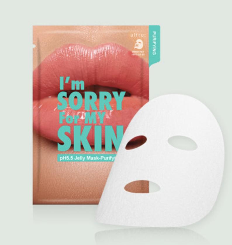 I'M SORRY For MY SKIN pH5.5 Jelly Mask Purifying Clarifying Sebum Control 33ml 10ea Sheet Facial Care