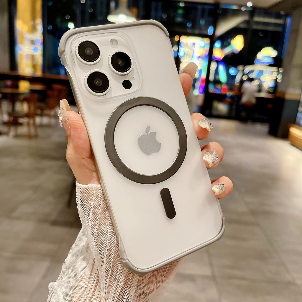 Подходит для Apple 16proMax Безрамочный Магнитный Чехол для Телефона Матовый IPhone 15 Ультратонкий 14 Чехол для Защиты от Падений