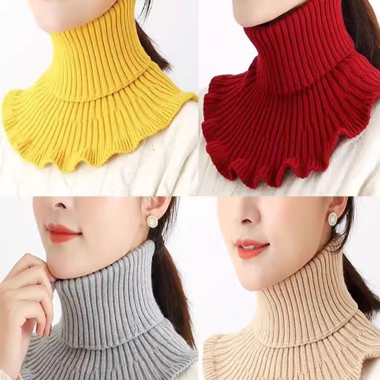 Scarf, Neck Cover, Fake Collar, Cervical Spine Protection, Warmth and Cold Protection, Versatile Knitted Turtleneck Sweater Collar