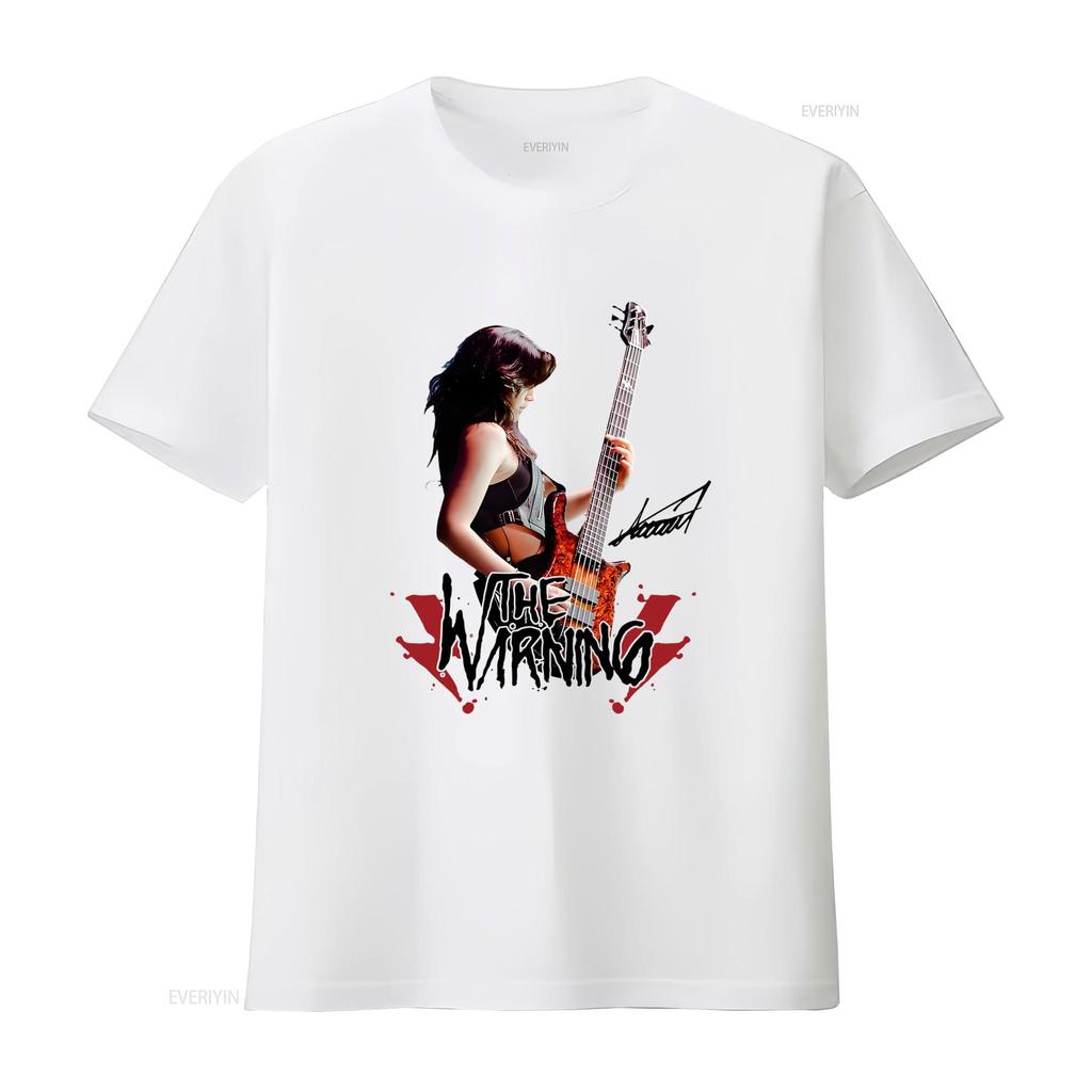 New The Warning Alejandra Signed Cotton T Shirt Black Men S 5XL Rock Band Design  vintage Washed Unisex Casual Stretched homme