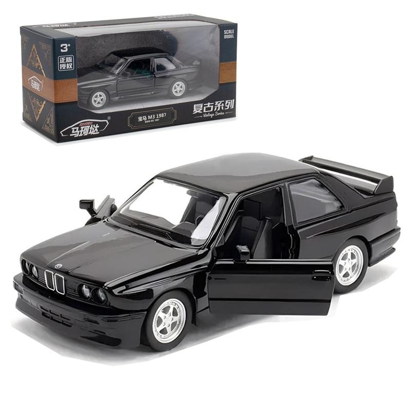 1/36 BMW M3 1987 литые игрушки модель автомобиля металлические игрушечные транспортные средства подлинные изысканный интерьер откидывающийся назад 2 двери открываются детский подарок