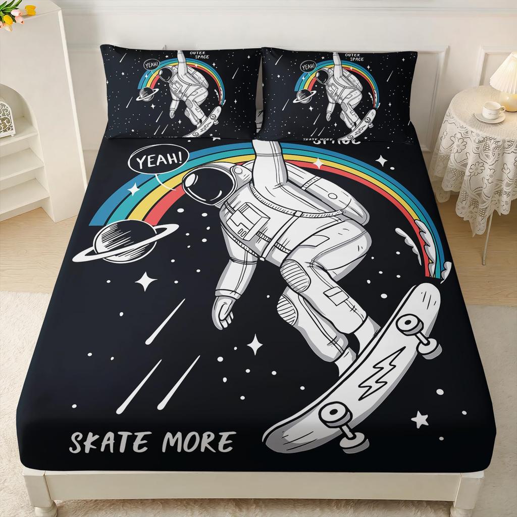 Музыка Цвет Граффити Танцор Узор Лист Трехкомпонентное Постельное Белье с Цифровой Печатью Дети Взрослый