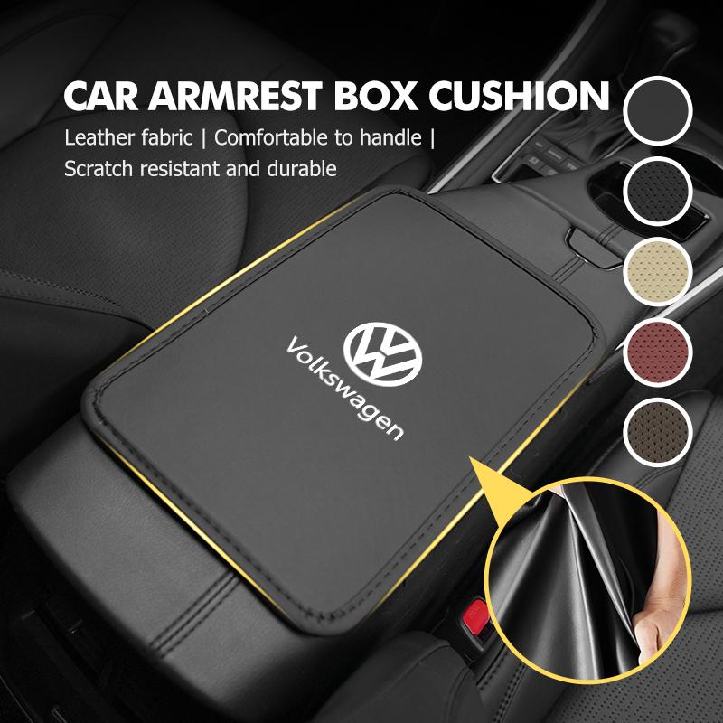 Car Armrest Box Cushion Leather Ice Silk Anti Scratch Protector Pad For Volkswagen VW Scirocco Passat Polo B5 B6 B7 CC Tiguan zg6