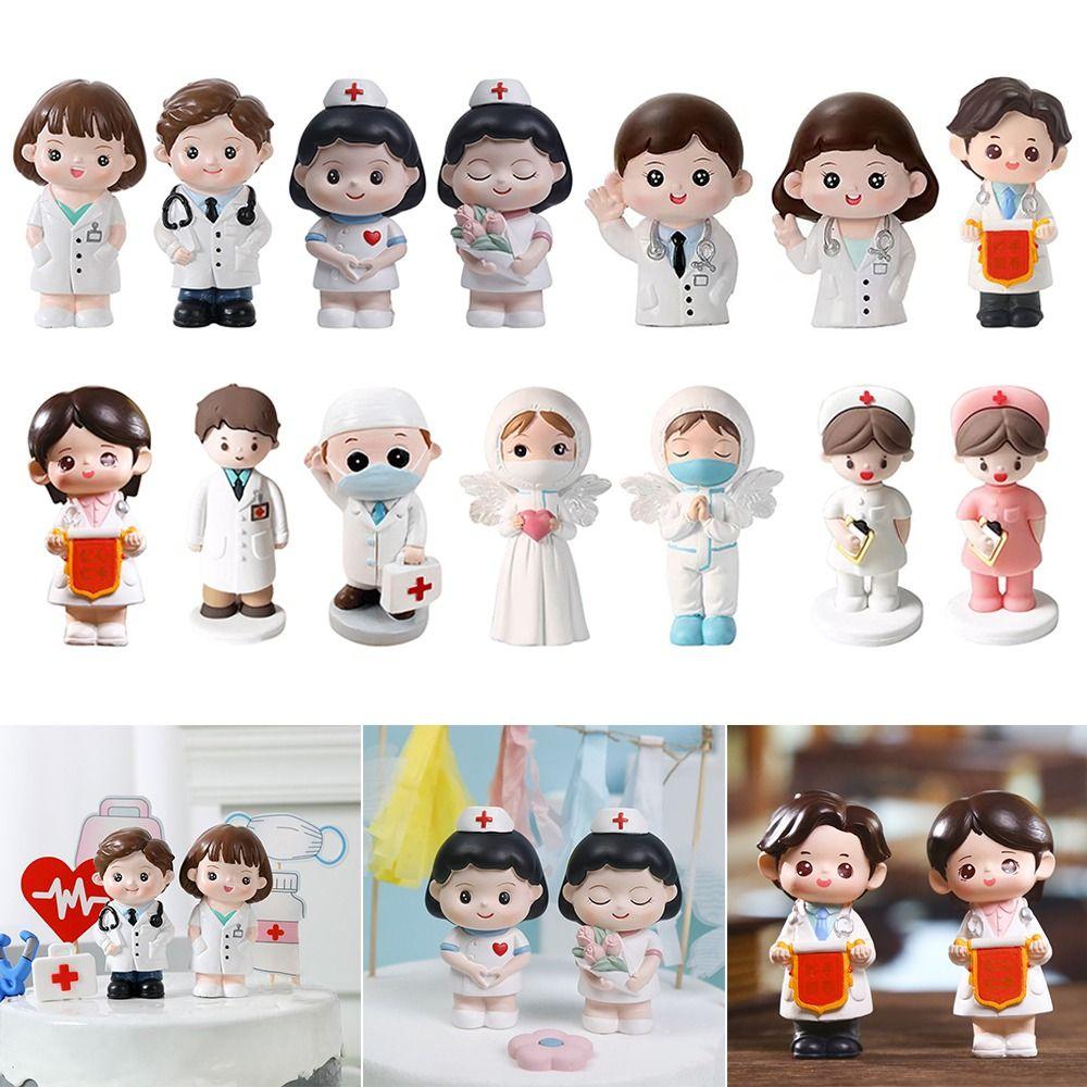 DlY Doctor Nurse Figurine Resin Doctor Nurse Model Statue Cute Doctor Garage Kit  Crafts