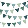 2 Sets of Sage Green Pennant Banner 24Pcs Nursery Garland Flags Olive Green Fabric Linen Triangle Streamers for Baby Room Decor Kids Jungle Safari