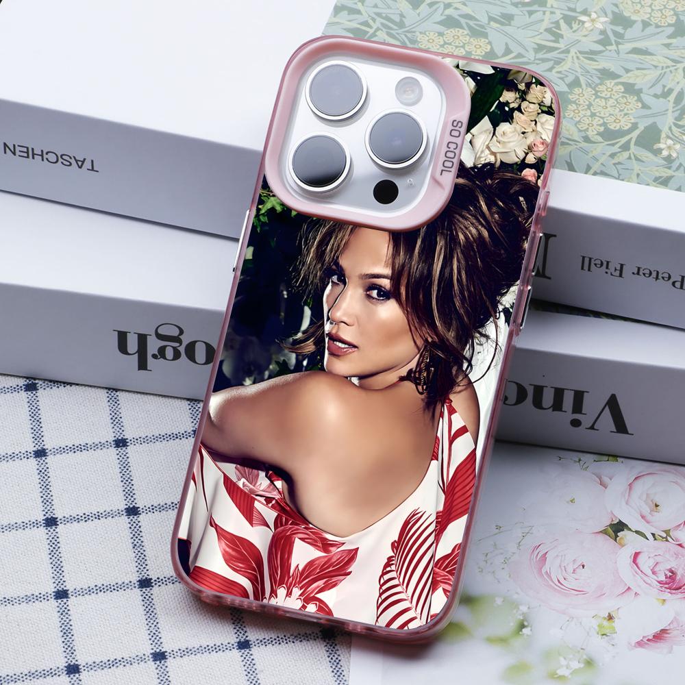 Jennifer Lopez Mobile Cell Phone Case for iPhone 17 16 15 14 13 12 11 X XR XS 8 7 Air Pro Max Plus Translucent Pink Cover