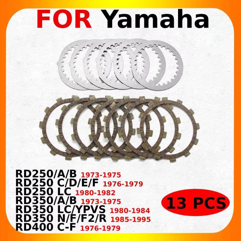 Motorcycle Clutch Friction Plates Disc Set For Yamaha RD250 RD350 RD400 A/B/C/D/E/F/LC/YPVS/N/F2/R C-F 360-16325-00 Moto Parts