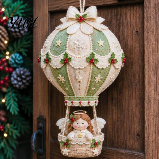 Праздничное украшение камина Изготовление Рождественского воздушного шара Набор для творчества, 3D войлочная подвеска, Шитье Санты, Креативные проекты по шитью из ткани