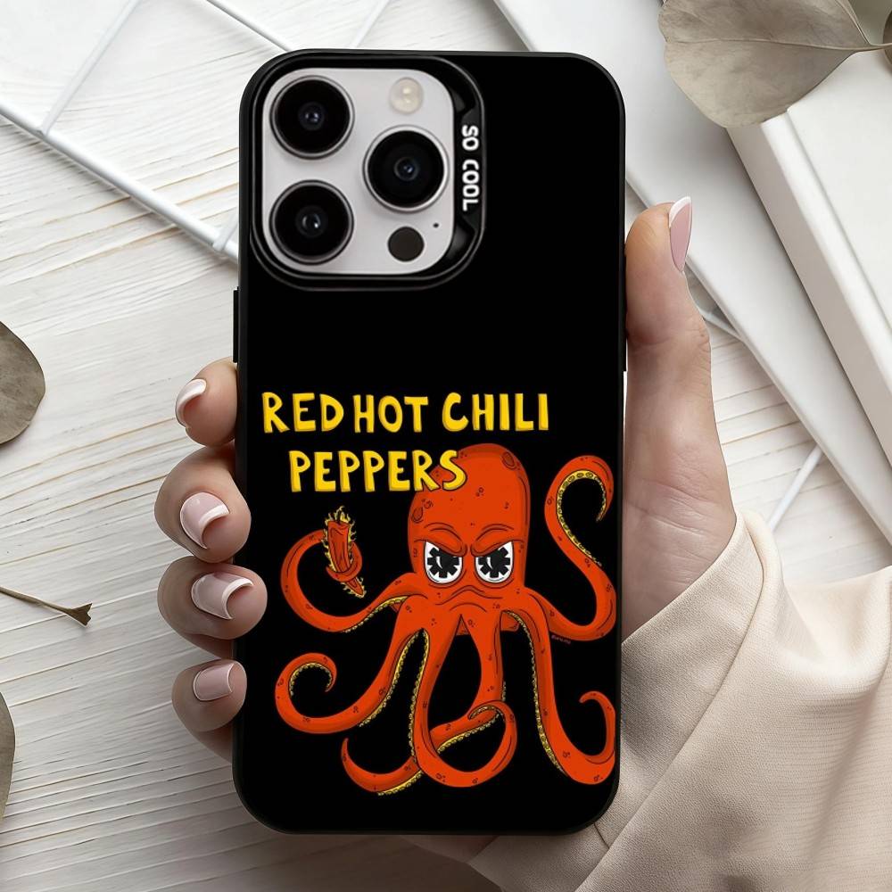 Незабываемый чехол для телефона с изображением группы Red Hot Chili P-Peppers для iPhone 17, 16, 15, 14, 13, 12, 11 Plus, Pro Max, Черный, Конфетный, Посеребренный