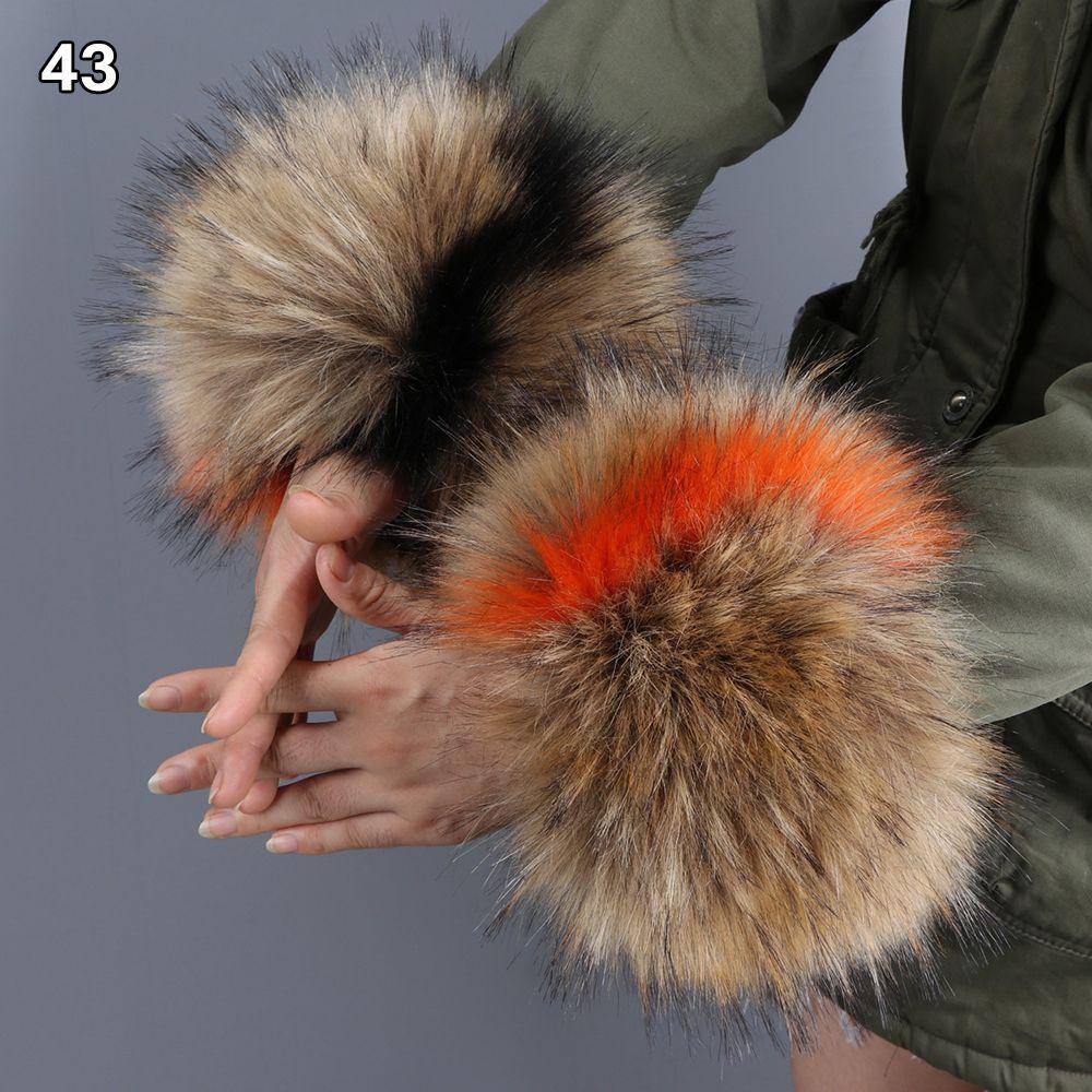 Аксессуары для одежды Теплый напульсник Эластичный ветрозащитный нарукавник на запястье Искусственный мех Дамский плюшевый манжет