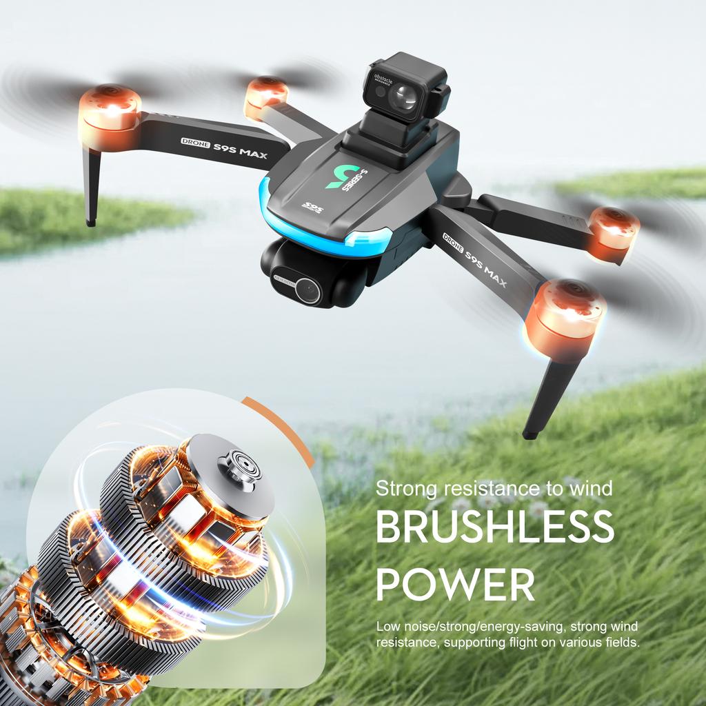 New S9S GPS Drone 8K Professional HD EIS Cameras 2-axis Gimbal 5G WIFI Brushless Obstacle Avoidance Foldable RC Quadcopter Toys