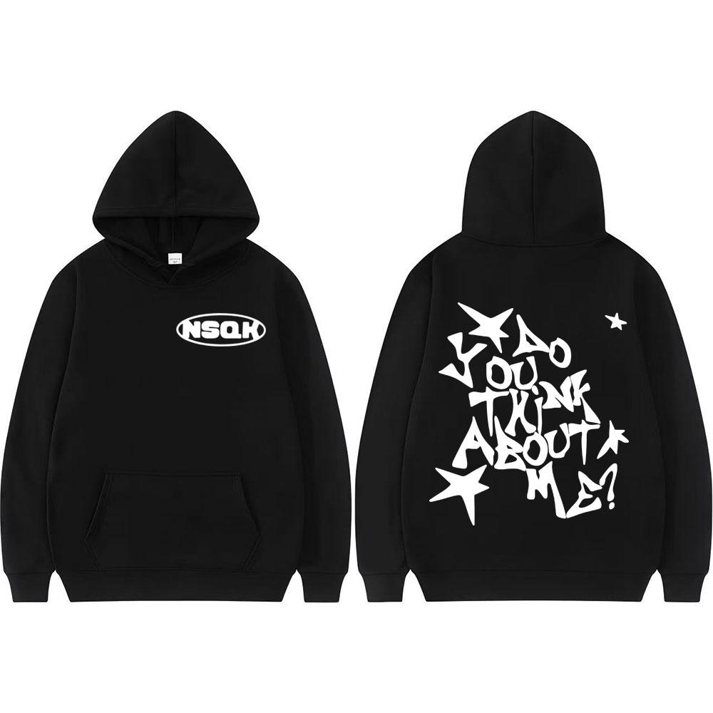 Rapper Nsqk Aoou Thnk about Me Album 2025 Merch Hoodie Men Women Fashion Retro High Quality Hoodies Long Sleeve Loose Sweatshirt