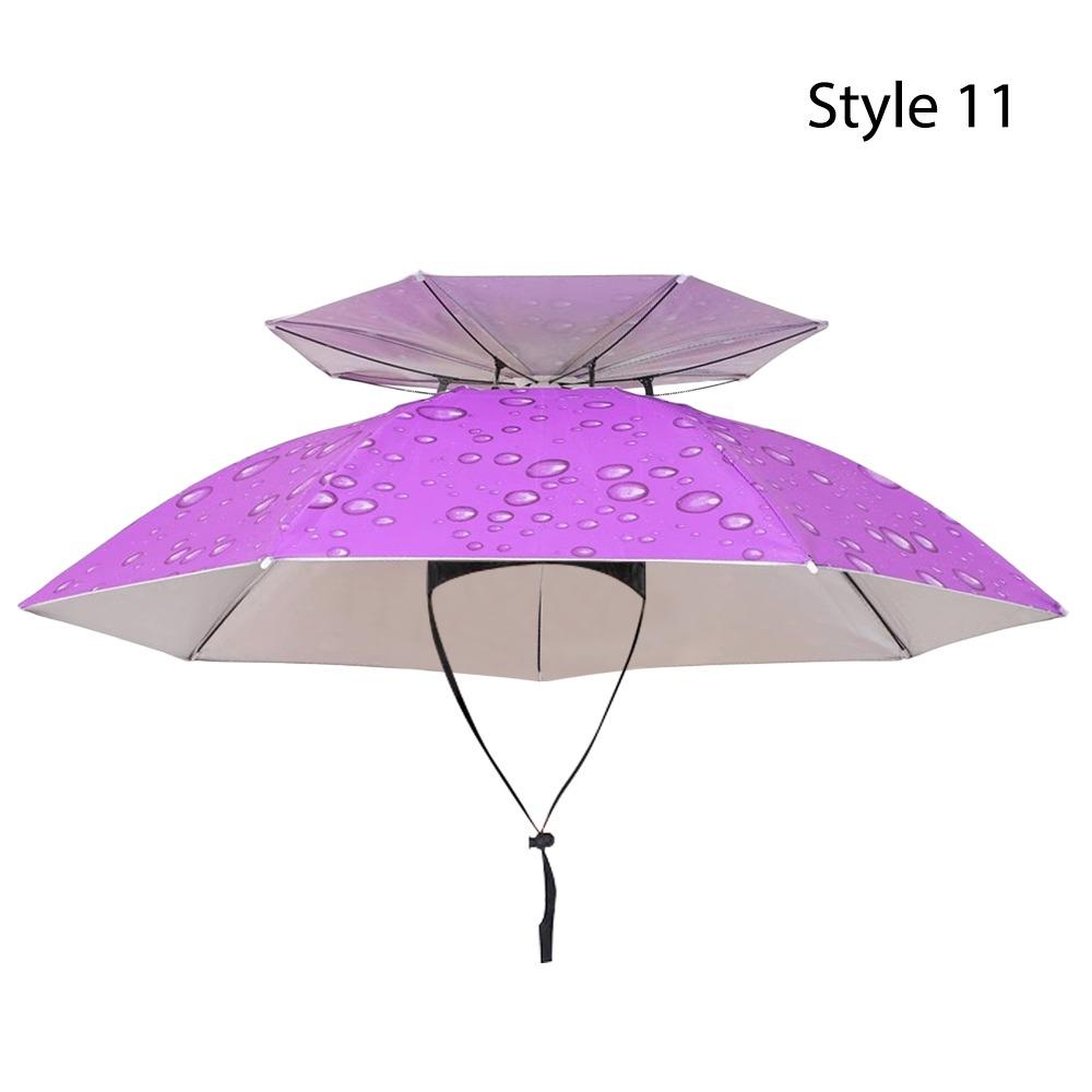 Дождевик Солнцезащитный Зонт Рыболовная Шляпа Двухслойная Ветрозащитная Голова Зонт Шляпа Рыболовные Инструменты