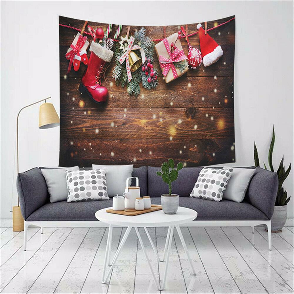 Домашний декор Рождественский гобелен Санта-Клаус Олени Печать Настенный гобелен Рождественская вечеринка Печать Tapestry tapeçaria de natal