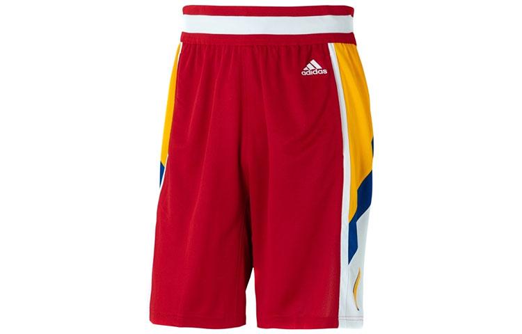 adidas Баскетбольные Шорты Мужские Красные Умеренные Прямого Кроя Брюки GI9423
