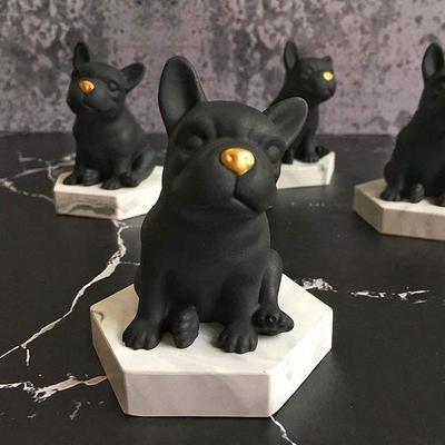 3D Французский бульдог Эпоксидная силиконовая форма DIY Поделки Украшения Украшения для автомобиля Аксессуары Украшения для дома 1 шт