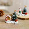 Рождественские украшения Снеговик Рождественская елка Лось Маленький домик Миниатюрные ландшафтные украшения Зимняя деревня Сцена Настольная экспозиция
