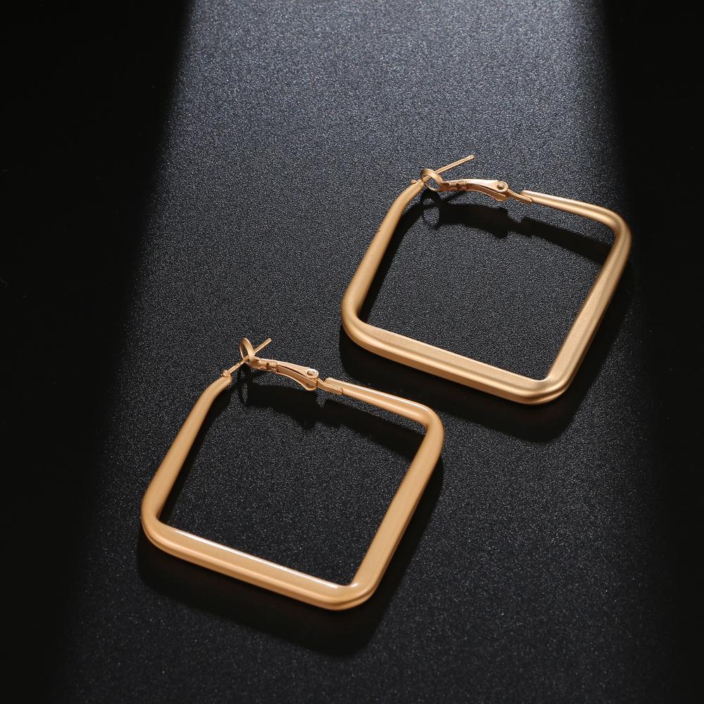 Ретро темпераментные металлические преувеличенные квадратные серьги-кольца, геометрические серьги, геометрические нежные серьги, простые серьги
