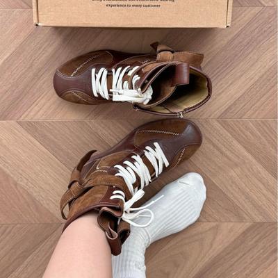 Издание боксерки ретро цветовая гамма ремешки боковая молния охотничьи ботинки мартин женские короткие ботинки ретро кэжуал тренд