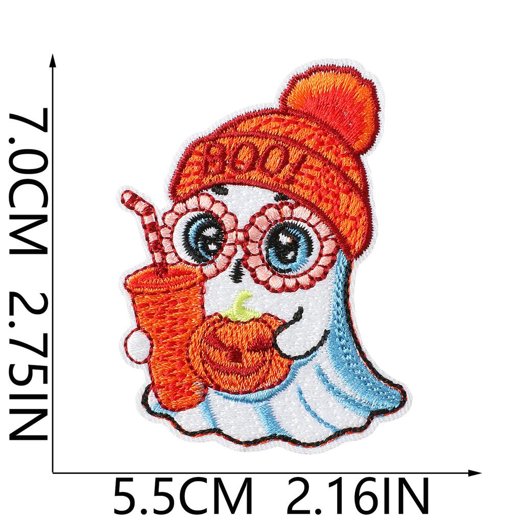 Funny Trendy Cool Halloween Ghost Jacket Backpack Shoes And Hats Embroidery Cloth Sticker Ironing Patch Sticker Computer Embroidery Label