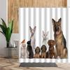 Cartoon Cute Animal Shower Curtain Cat Dog Anime Printed Bathroom Decor 3D Waterproof Bath Fabric Home Curtains For Children